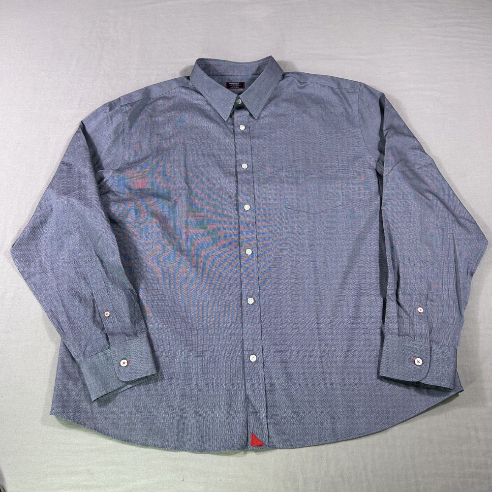 Untuckit Shirt Mens 3XL XXXL Blue Pio Cesare Regular Button Up Casual Dress Work